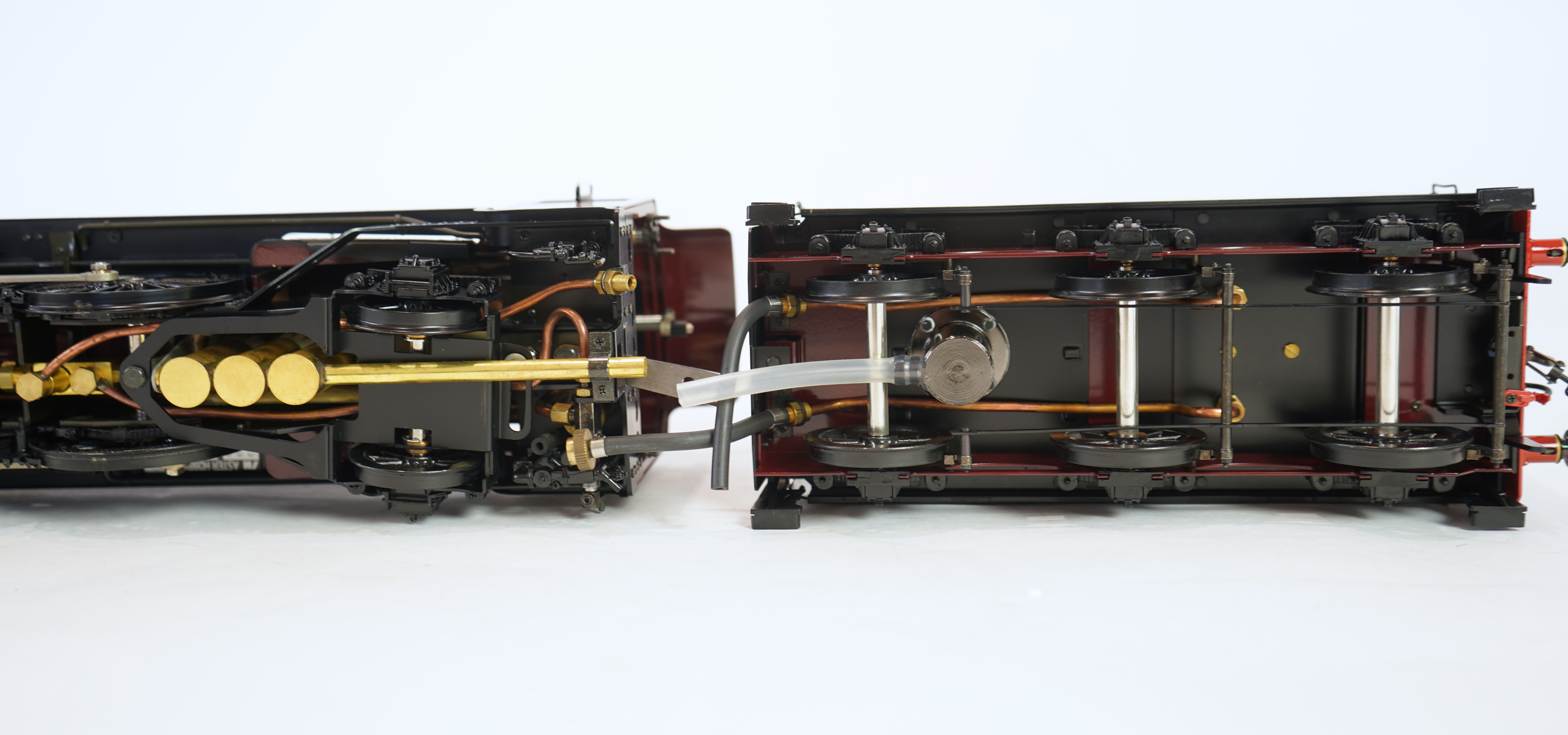 A Gauge One Aster Hobbies live steam LMS Coronation Class, 4-6-2 tender locomotive, Duchess of Sutherland 6233, the factory ‘Built Up’ version, spirit fired working four cylinder motion, with assembly instructions, opera